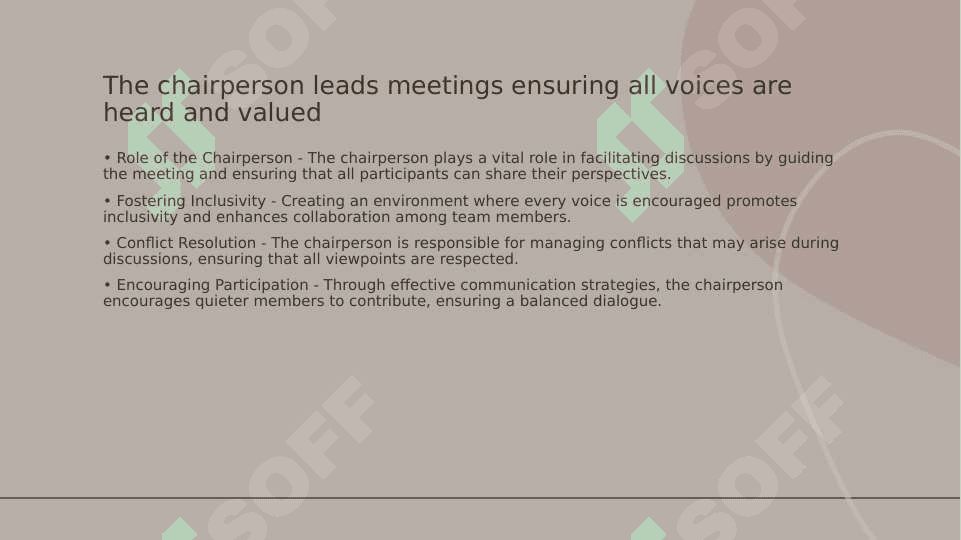 The role of chairperson 3