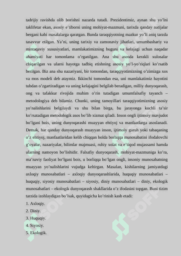 FALSAFA FANIDAN ORALIQ NAZORAT SAVOLLARIGA JAVOBLAR 5