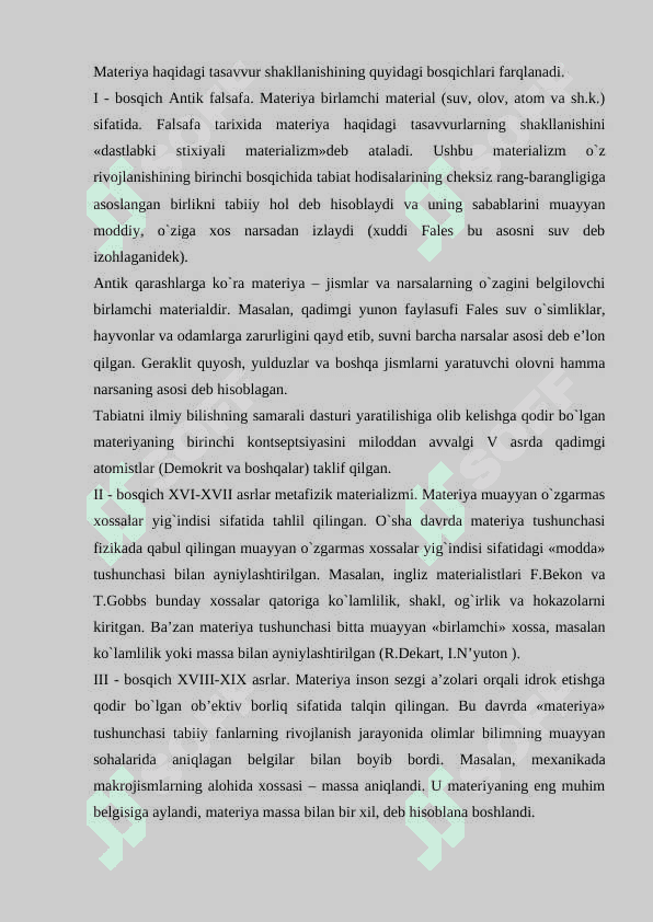 FALSAFA FANIDAN ORALIQ NAZORAT SAVOLLARIGA JAVOBLAR 8