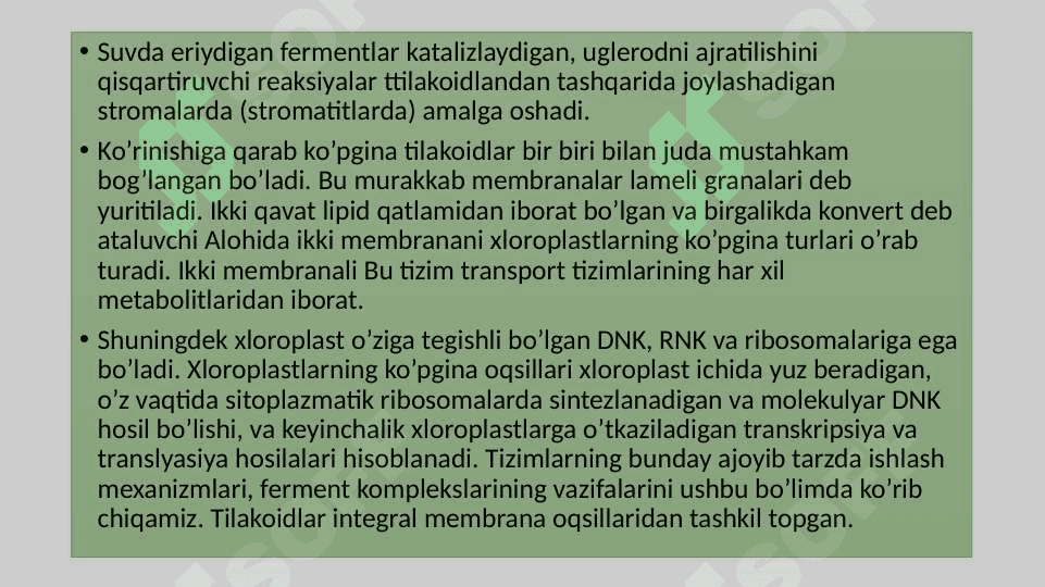 FOTOSINTEZNING TABIATDA TUTGAN O’RNI 8