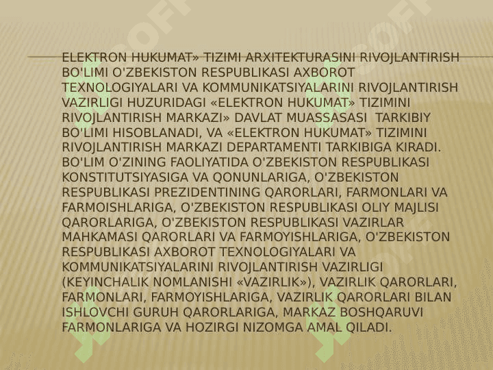 Elektron hukumat arxitekturasi va uning tavsifi 2