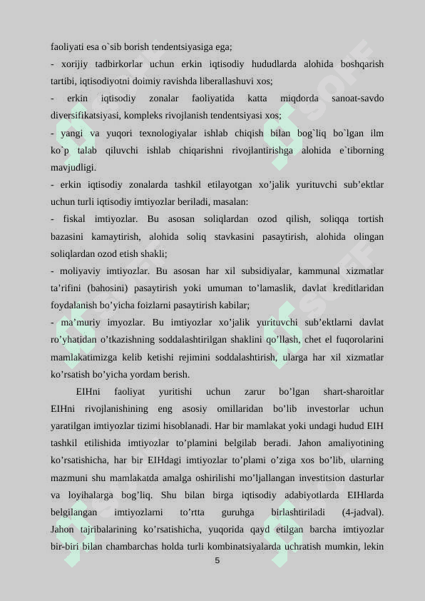OʻZBEKISTON RESPUBLIKASI ERKIN IQTISODIY HUDUDLAR 5