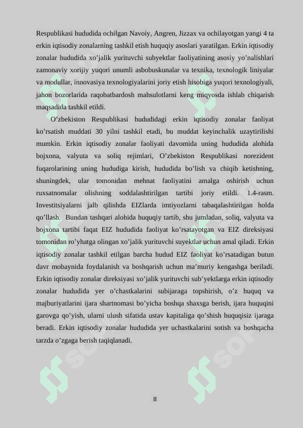 OʻZBEKISTON RESPUBLIKASI ERKIN IQTISODIY HUDUDLAR 8