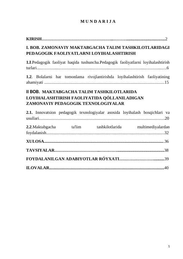 ZAMONAVIY MAKTABGACHA TAʼLIM TASHKILOTLARIDAGI PEDAGOGIKA FAOLIYATLAR 1