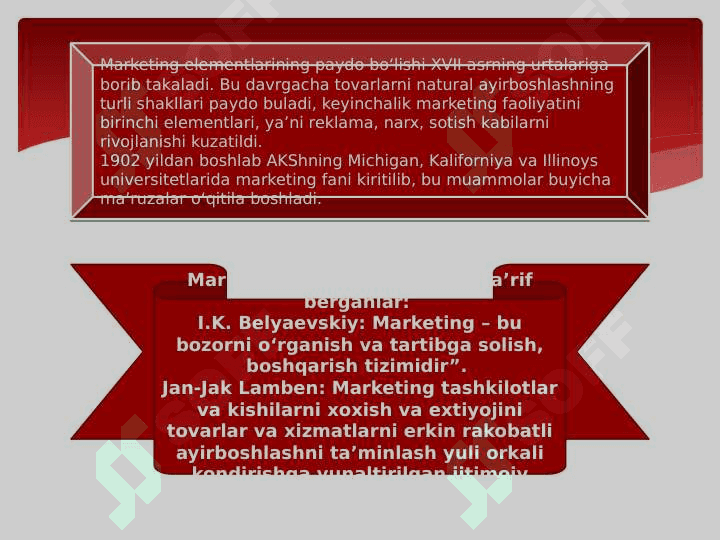 Innavatsion tadbirkorlik faoliyatida marketing tizimi 2