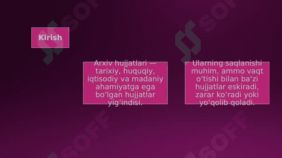 Arxiv hujjatlarini tiklash ishlari 2