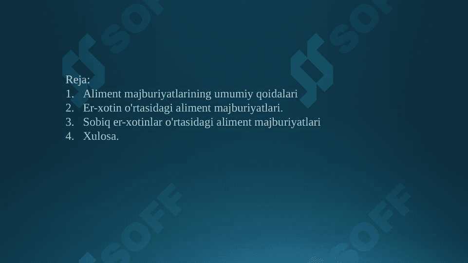 Er-xotinlar va sobiq er-xotinlarning aliment majburiyatlari 2