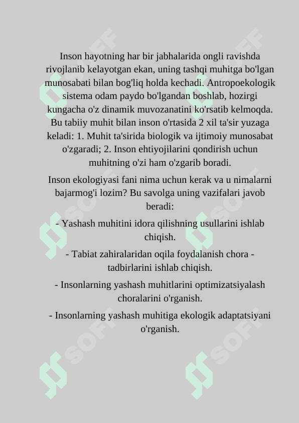 Inson ekologiyasi 3