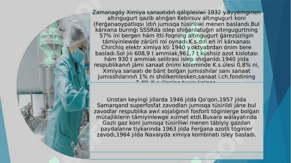 Ximiya pániniń sanaatı hám xalıq xojalıǵı rawajlanıwında áhmiyeti 4