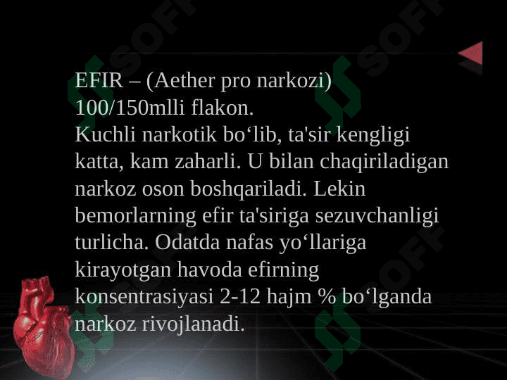Narkoz vositalari. Etil spirti. Uxlatuvchi vositalar. Alkogolizm va uning asoratlari. 6