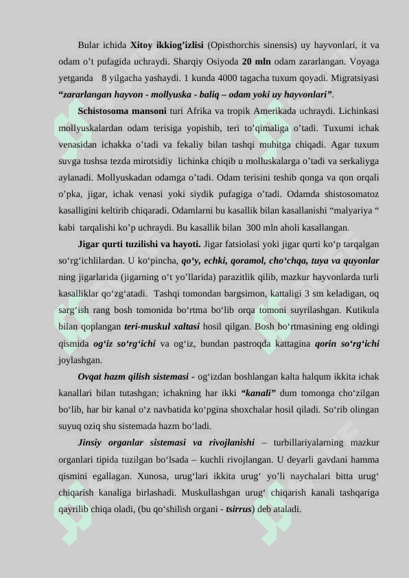 “MESAZOA: ORTHONECYIDA VA DICYEMIDA TIPLARI: UMUMIY TAVFSIFLARI  FILOGENIYAS 4