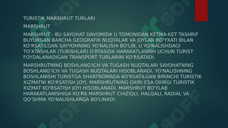 Turistik marshrutlarni ishlab chiqish usullari 3