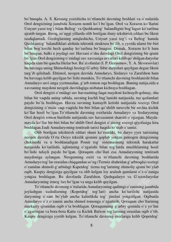 O’zbekiston Respublikasining geologigik tuzilishi 8