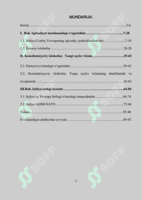 Italiya partiyaviy-siyosiy tizimida qayta qurish masalalari to`g`risida (1990-2015) 2