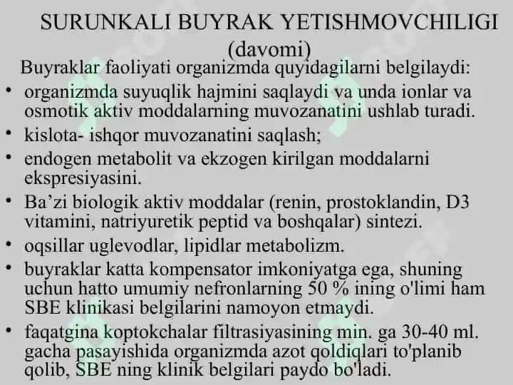 Surunkali buyrakyetishmovchiligi 7