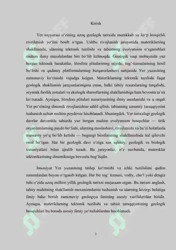 Materiklar tektonik tuzilishi, tabiat taraqqiyoti bosqichlari 3