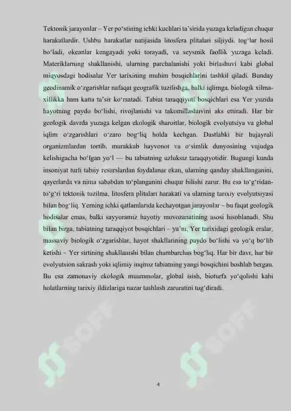 Materiklar tektonik tuzilishi, tabiat taraqqiyoti bosqichlari 4