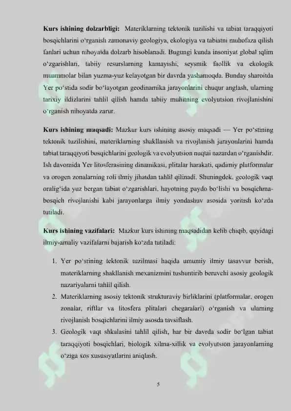Materiklar tektonik tuzilishi, tabiat taraqqiyoti bosqichlari 5