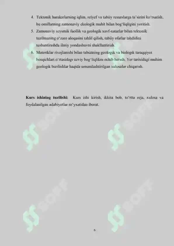 Materiklar tektonik tuzilishi, tabiat taraqqiyoti bosqichlari 6