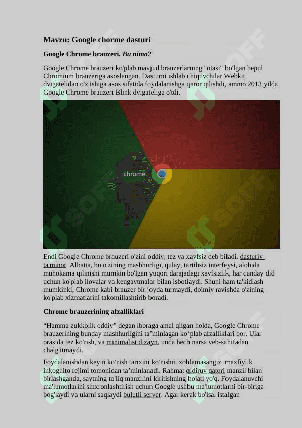 Google chorme dasturi 2