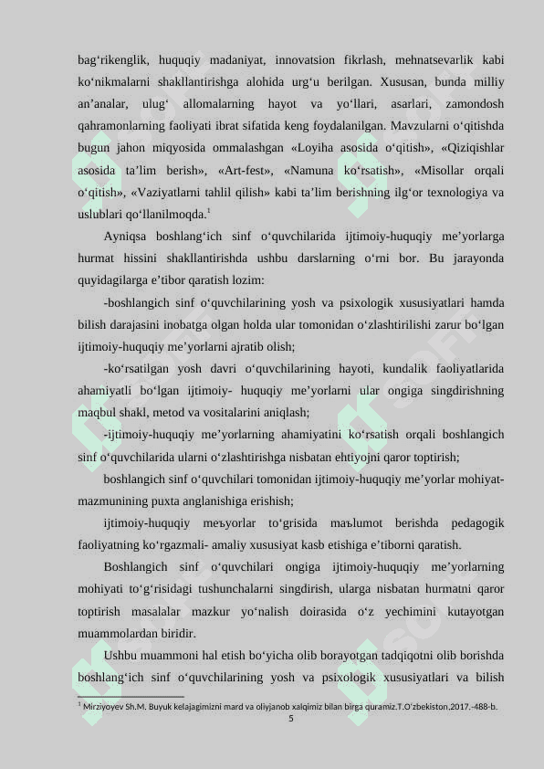 DAVLAT RAMZLAR BOSHLANG`ICH SINF O`QUVCHILARIGA XUQUQIY TARBIYA BERISH VOSITASI SIFATIDA 5