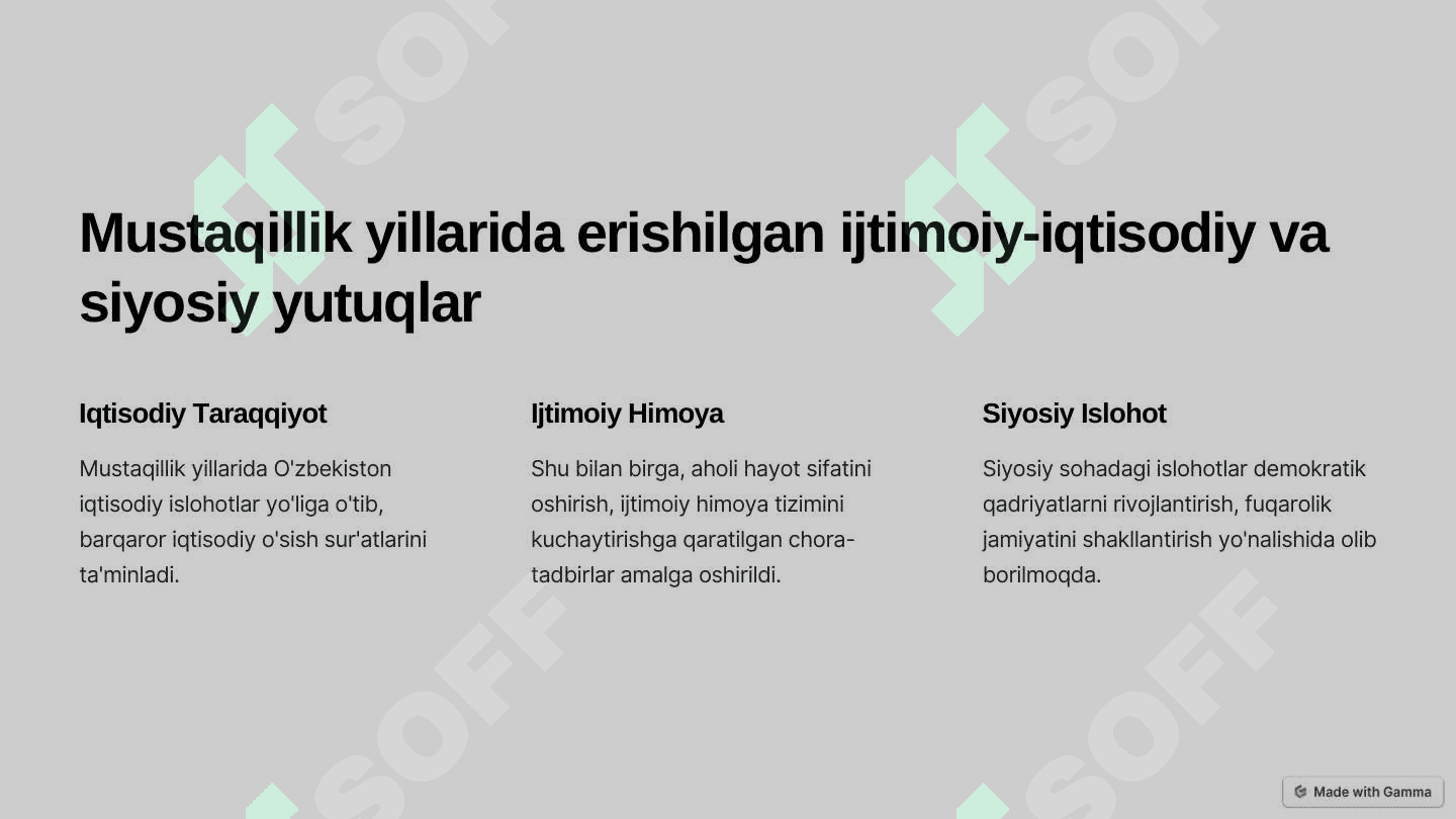 Mustaqillik O'zbekiston Respublikasi tashkil topishining tarixiy ahamiyati 3