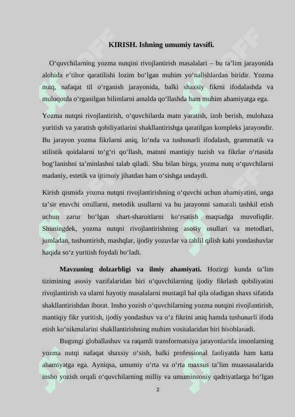 Umumiy oʻrta va oʻrta maxsus taʼlimda oʻquvchilarning insho yozish malakalarini takomillashtirish metodikasi 2