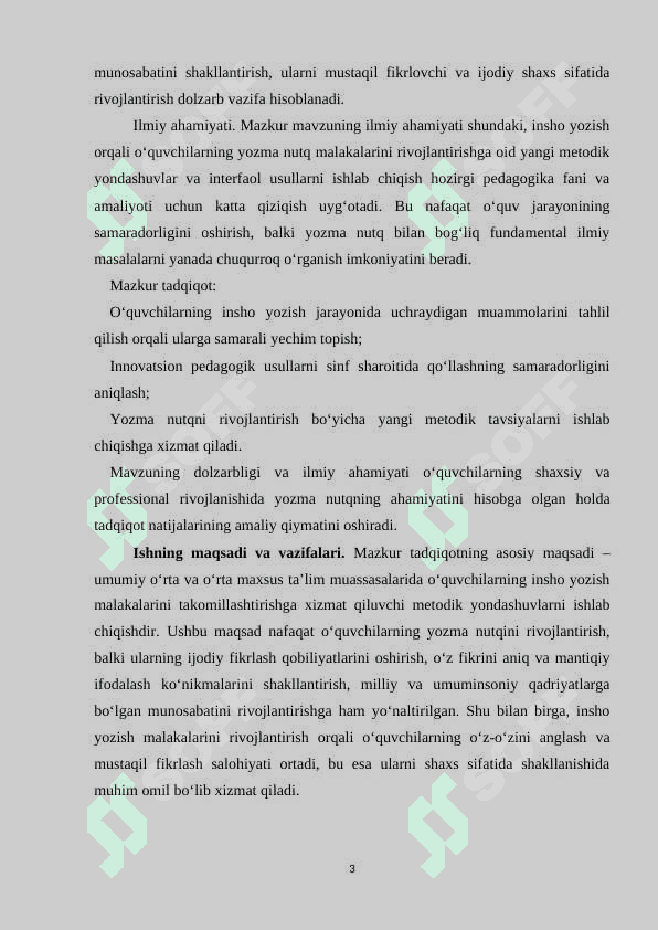 Umumiy oʻrta va oʻrta maxsus taʼlimda oʻquvchilarning insho yozish malakalarini takomillashtirish metodikasi 3