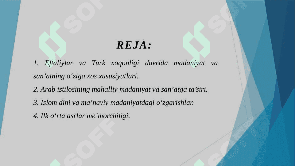 ILK O‘RTA ASRLAR MADANIYAT VA SAN’ATI 2