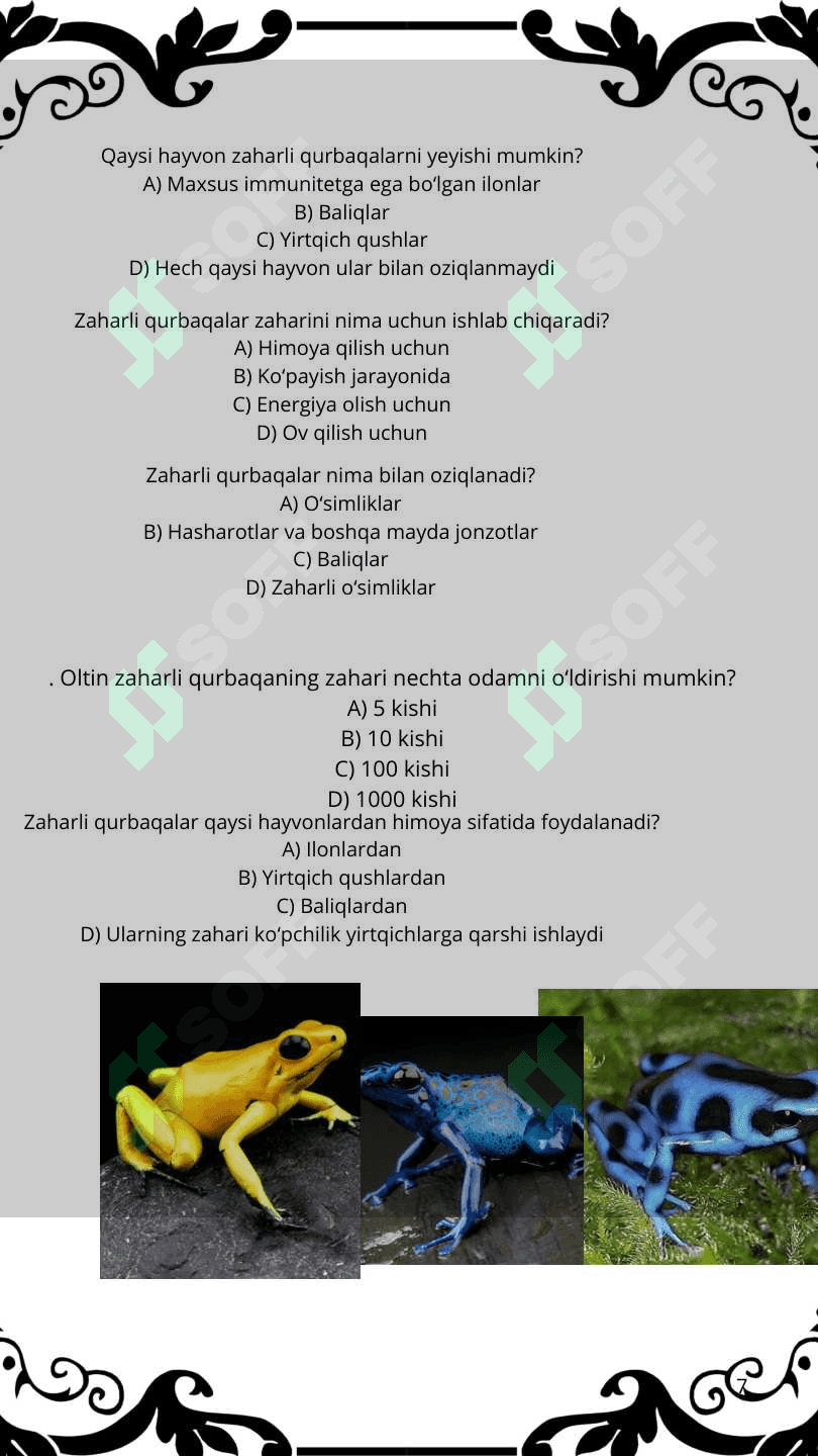 Zaharli hayvonlar 6