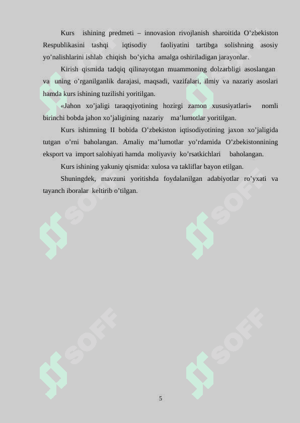 JAHON XO’JALIGI TARAQQIYOTINING  HOZIRGI ZAMON  XUSUSIYATLARI 5