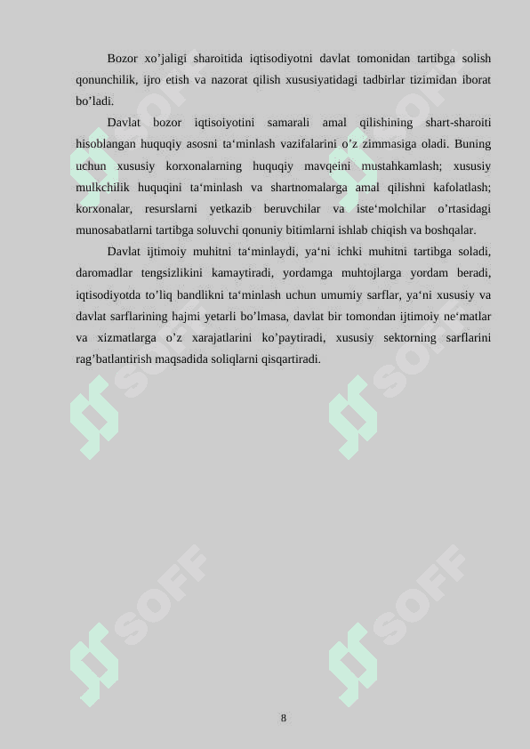 IQTISODIYOTNI TARTIBGA SOLISHDA DAVLATNING  ROLI 8
