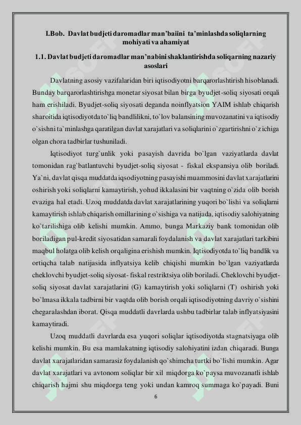 DAVLAT BUDJETINING DAROMALARI VA XARAJATLARI 6