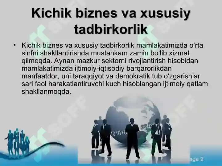 Kichik biznes va xususiy tadbirkorlik 2