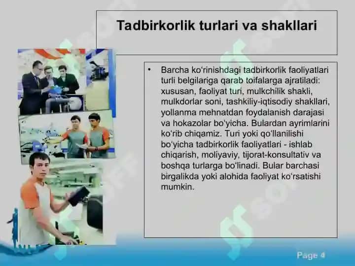 Kichik biznes va xususiy tadbirkorlik 4