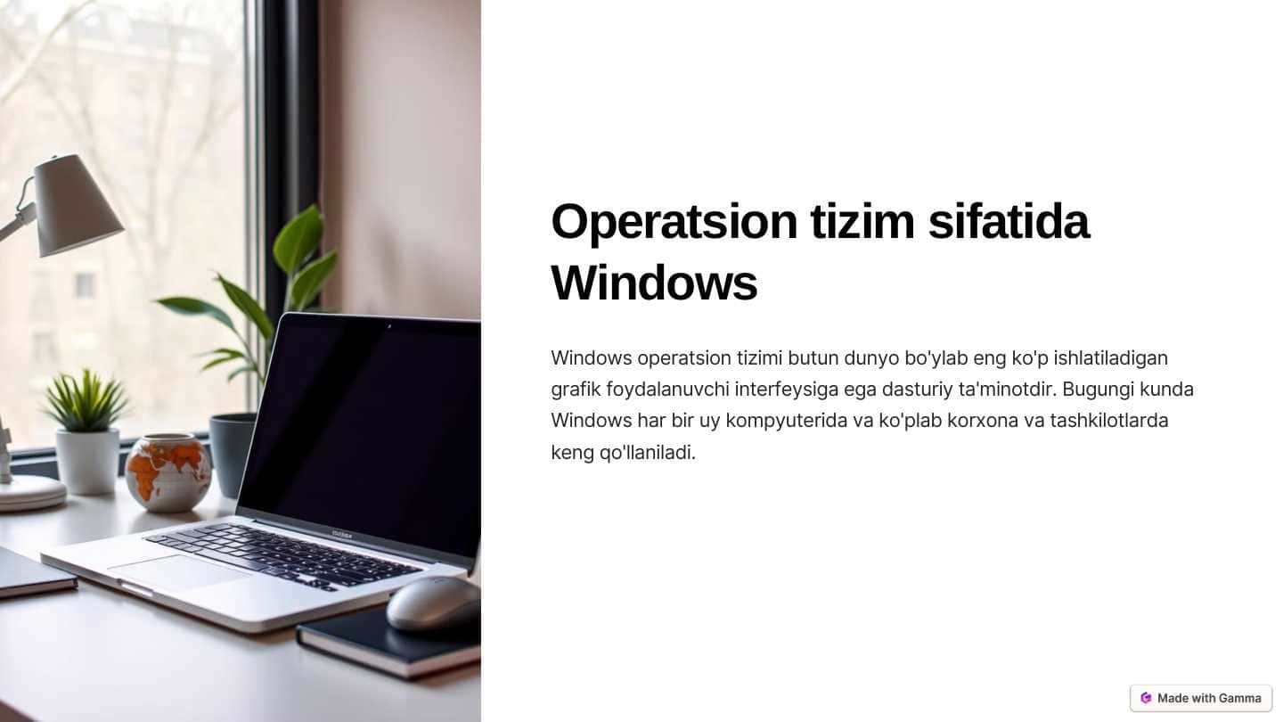 Operatsion tizim sifatida Windows 1