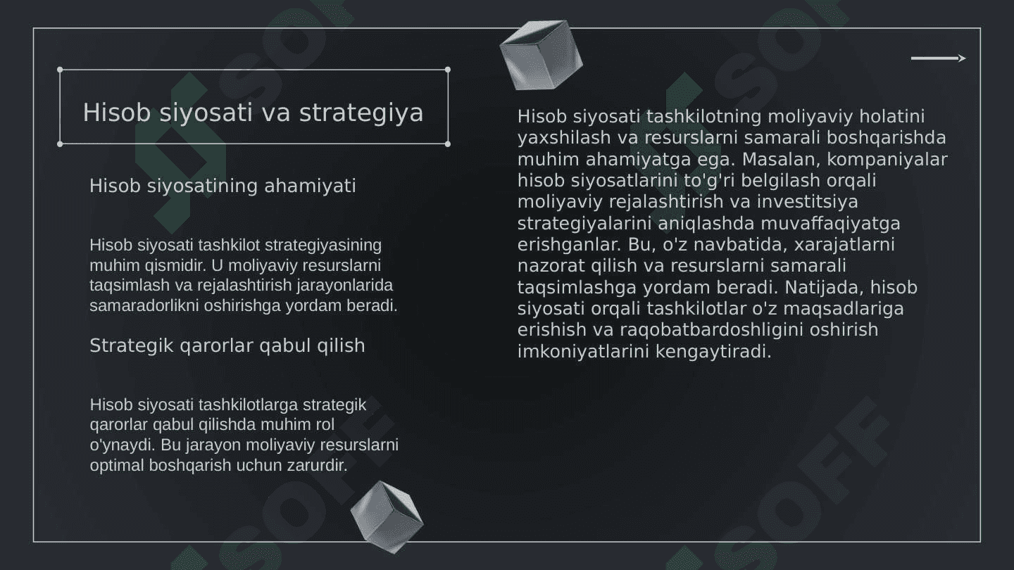 KORXONA HISOB SIYOSATI 8