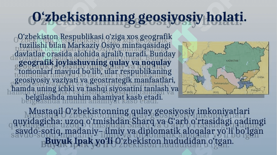 O‘zbekiston Respublikasi Tashqi siyosiy faoliyatining shakllanish va uning ustivor yo‘nalishlari 3