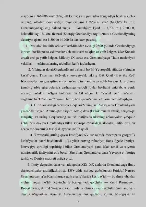 Grenlandiya Orolining Tabiiy-Geografik Sharoitlari 7