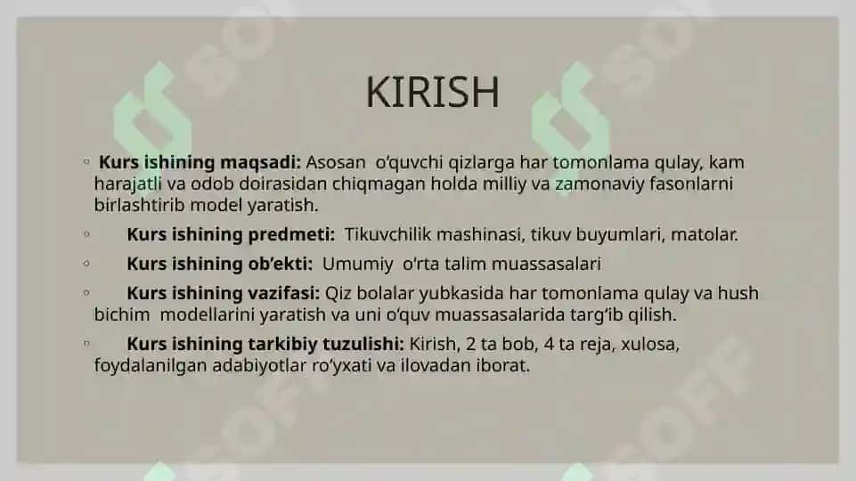 QIZ BOLALAR YUBKASI ASOS CHIZMASINI KONSTRUKSIYALASH VA MURAKKAB FASONDA MODELLASHTIRISH 2