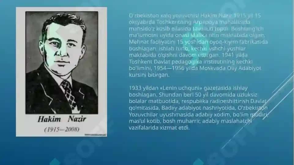 hakim nazirning hayoti va ijodi 2
