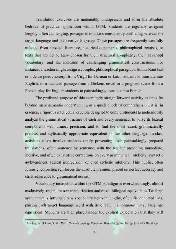 The Grammar-Translation Method 7