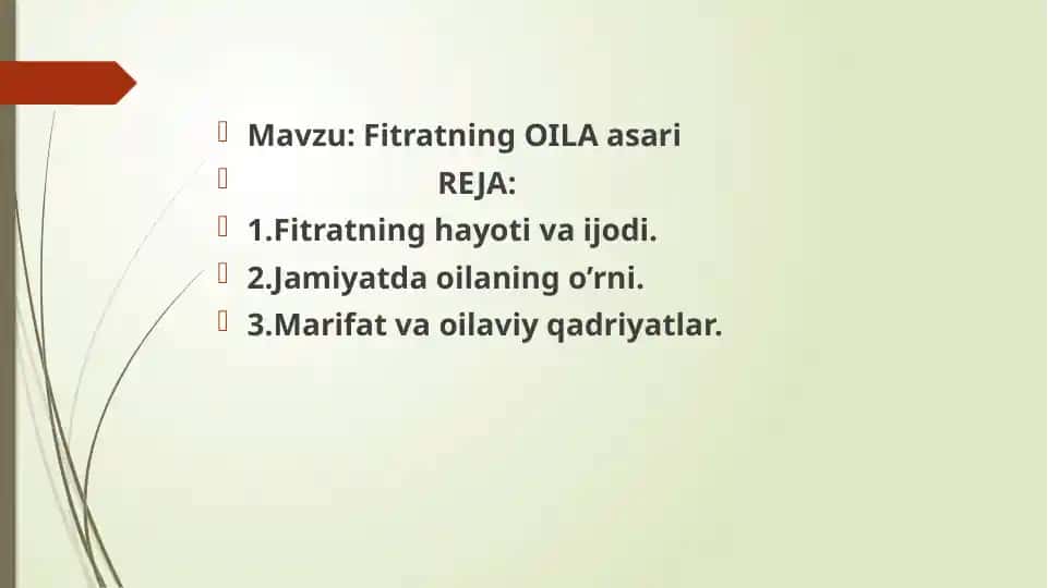Fitratning OILA asari 1