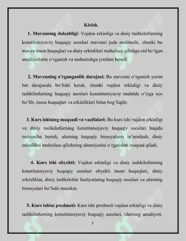 Vijdon erkinligi va diniy tashkilotlarning konstitutsiyaviy huquqiy asoslari 3