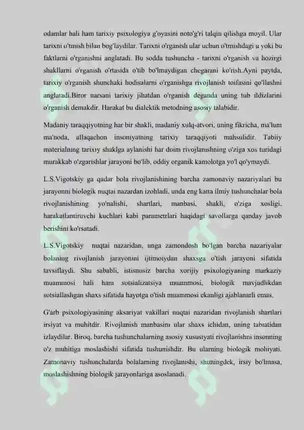 Tafakkur va nutq L.S.Vigotskiy bo’yicha 7