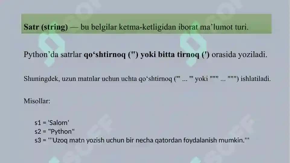 4-dars. Python dasturlashning asosiy elementlari 2