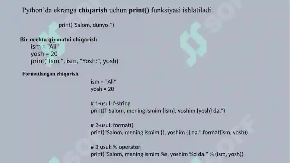 4-dars. Python dasturlashning asosiy elementlari 4