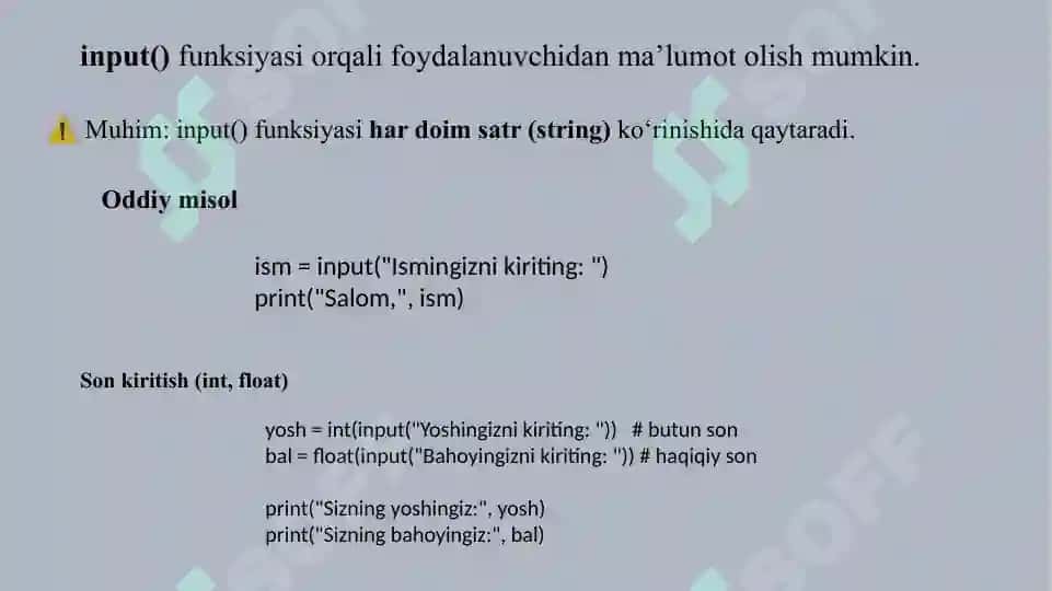 4-dars. Python dasturlashning asosiy elementlari 5