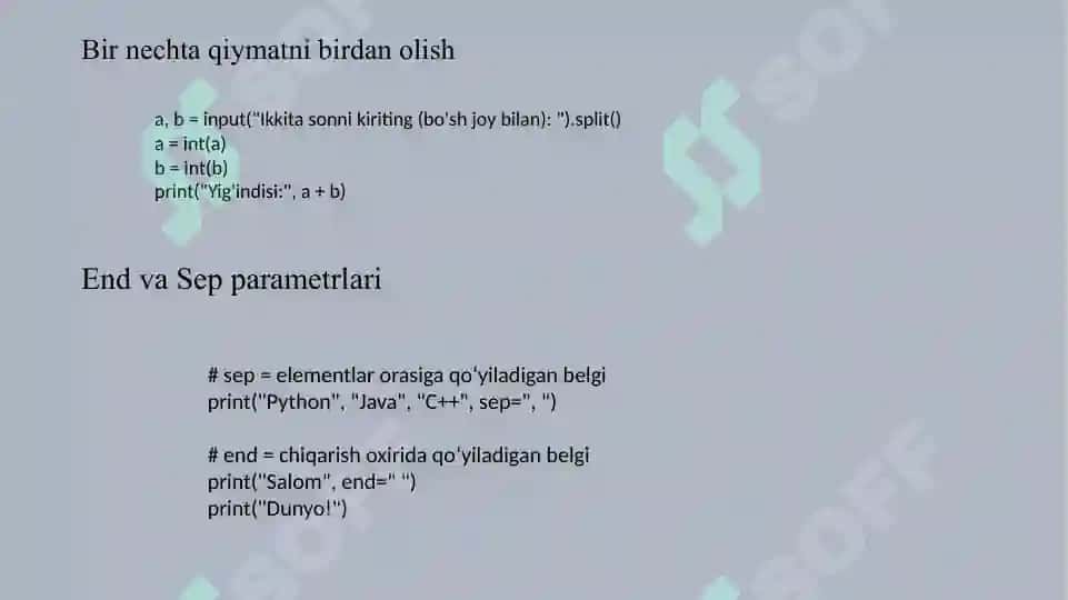 4-dars. Python dasturlashning asosiy elementlari 6