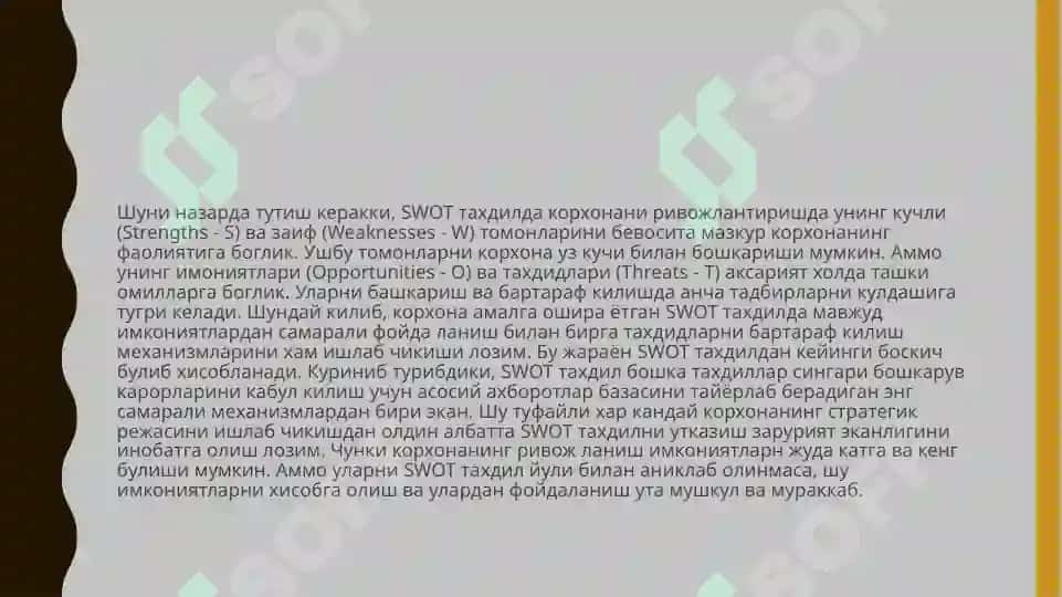 SWOT tahlili 6